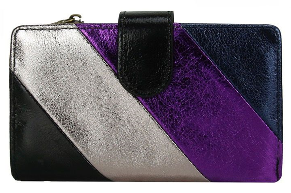 CARTERA SRA. ALARGADA TRICOLOR 16x10cm