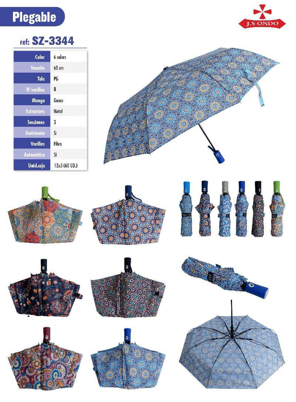 PARAGUAS SRA. PLEGABLE ESTAMPADO