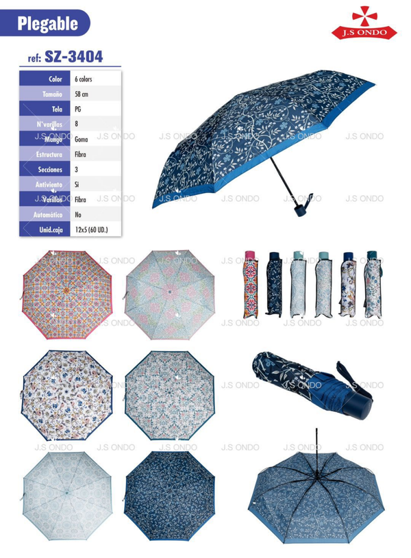 PARAGUAS SRA. PLEGABLE ESTAMPADO