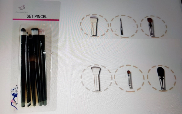SET BROCHAS MAQUILLAJE 5ud BLISTER