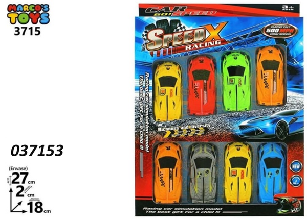 COCHES SET 8pz PLASTICO CAJA