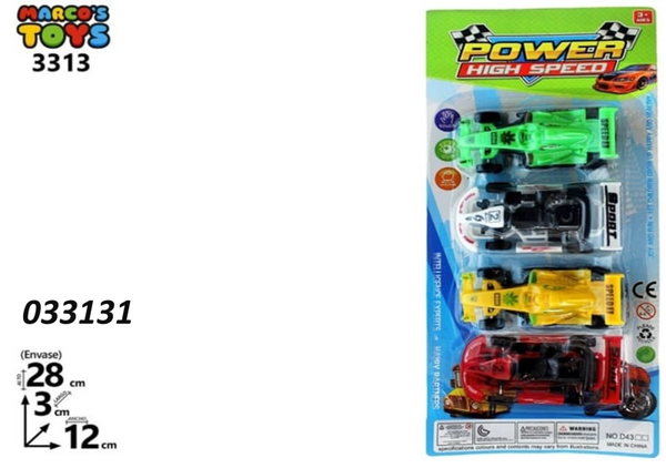 COCHES FORMULA 1 4ud BLISTER