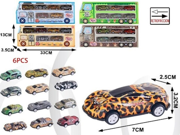 COCHES JUNGLA 6ud CAJA
