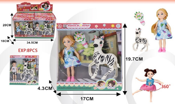 MUÑECA CEBRA ACCESORIOS CAJA