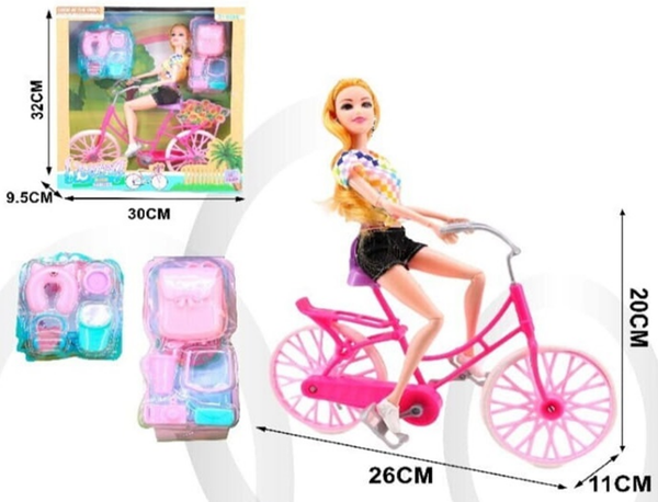 MUÑECA ACCESORIOS BICICLETA CAJA