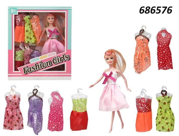 MUÑECA FASHION VESTIDOS CAJA