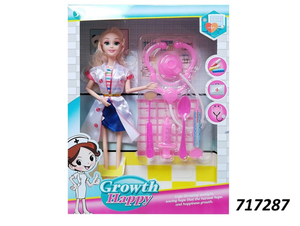 MUÑECA ENFERMERA ACCESORIOS CAJA