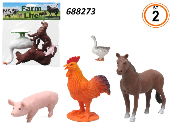 ANIMALES GRANJA BOLSA 4pz