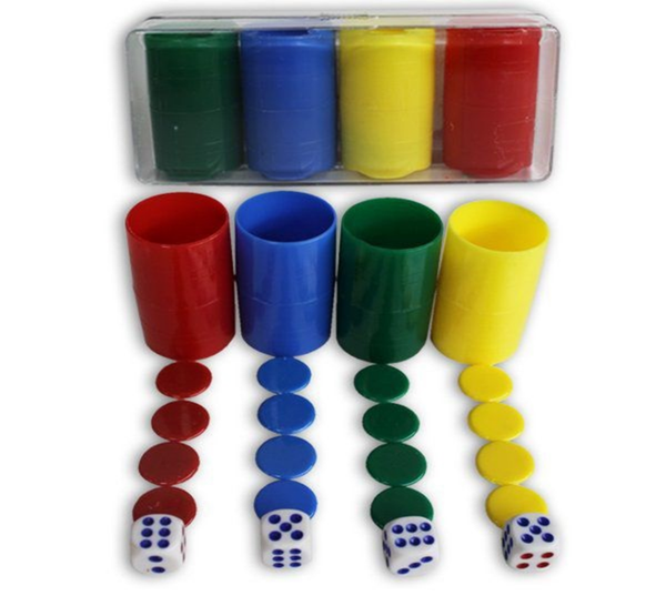 FICHAS+CUBILETES PARCHIS 4JUGADORES