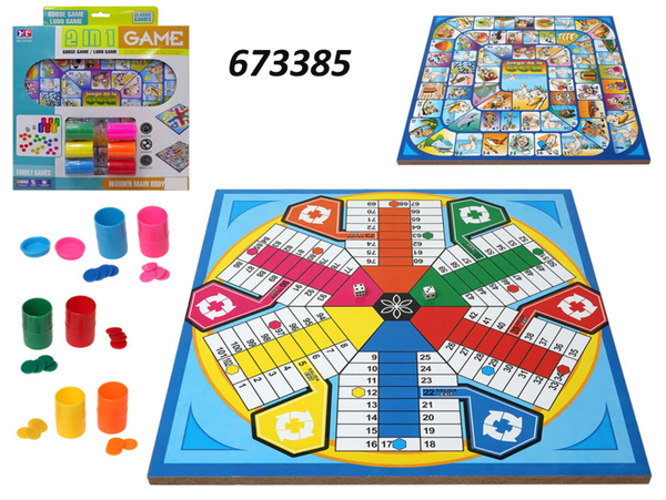 TABLERO MADERA PARCHIS OCA+FICHAS