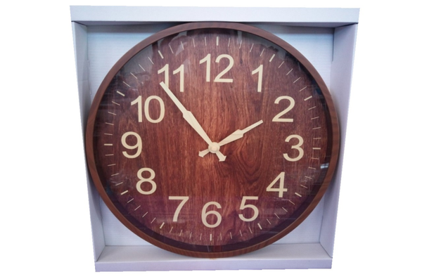 RELOJ DE PARED COLOR MADERA 32cm