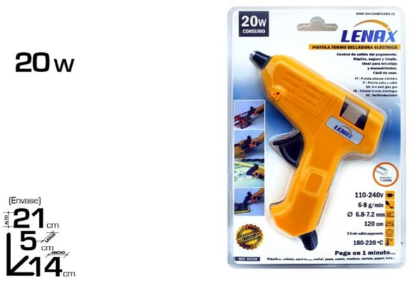 PISTOLA SILICONA ELECTRICA LENAX 20W
