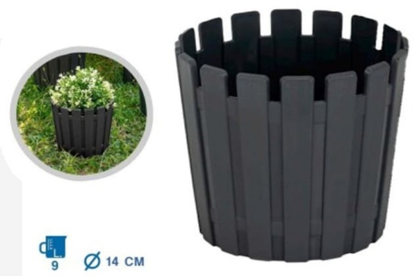 MACETERO PLASTICO AKASYA NEGRO