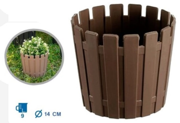 MACETERO PLASTICO AKASYA MARRON