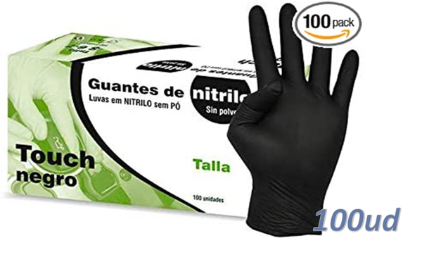 GUANTES NITRILO NEGROS CAJA 100ud