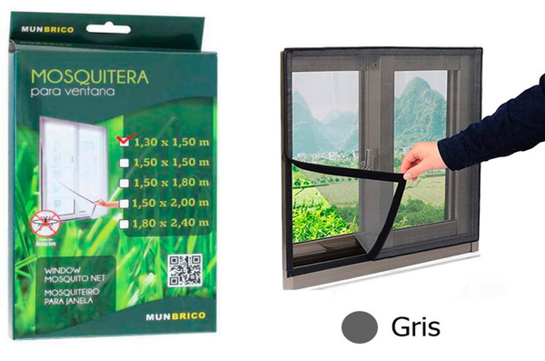 TELA MOSQUITERA VENTANAS GRIS VELCRO