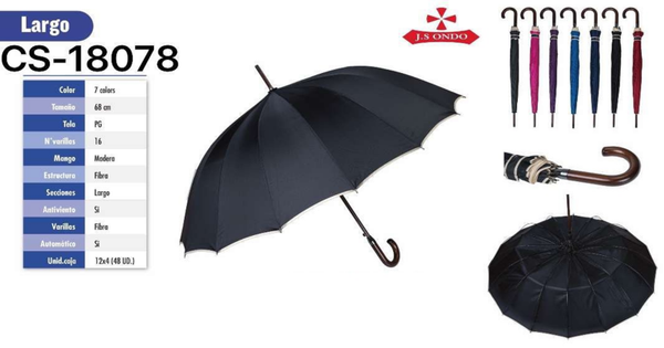 PARAGUAS SRA. LISO FILO 16VARILLAS