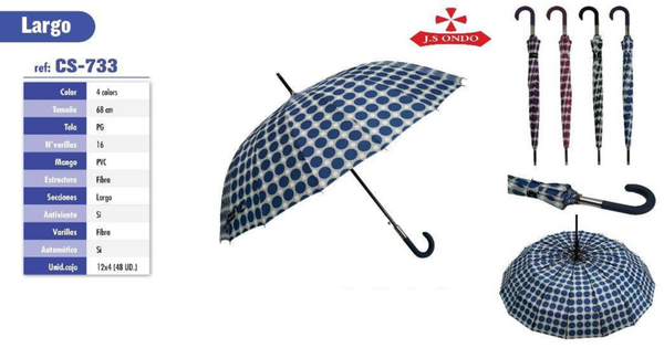 PARAGUAS SRA. TOPOS 16VARILLAS