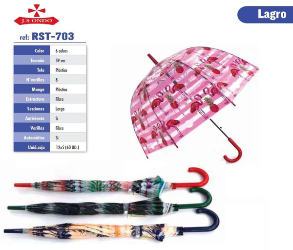 PARAGUAS SRA. ESTAMPADO FLAMINGOS
