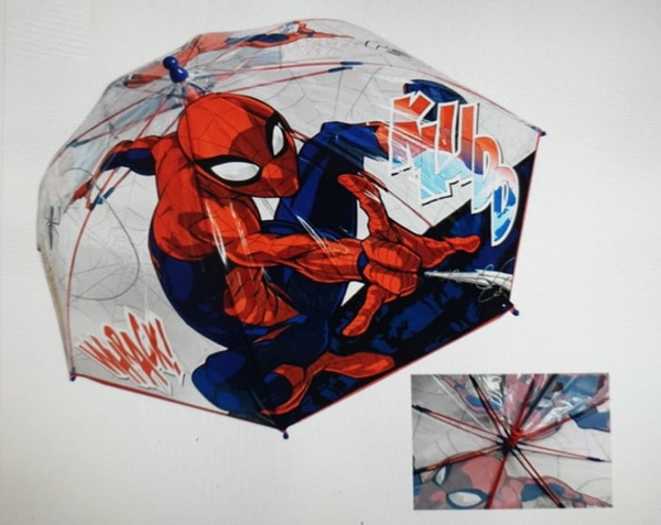 PARAGUAS INF. SPIDERMAN TRANSPARENTE