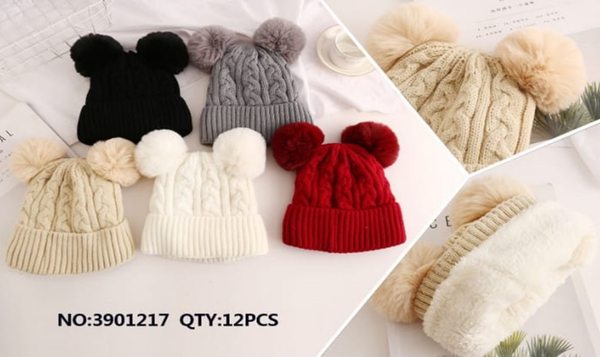 GORRO LANA INF. DOBLE POMPON