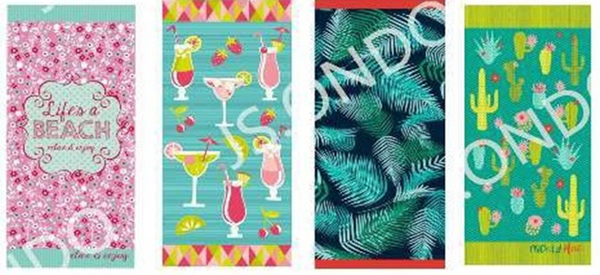 TOALLA PLAYA RECTANGULAR DECORADA 150x70cm