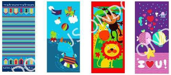 TOALLA PLAYA RECTANGULAR DECORADA 150x70cm