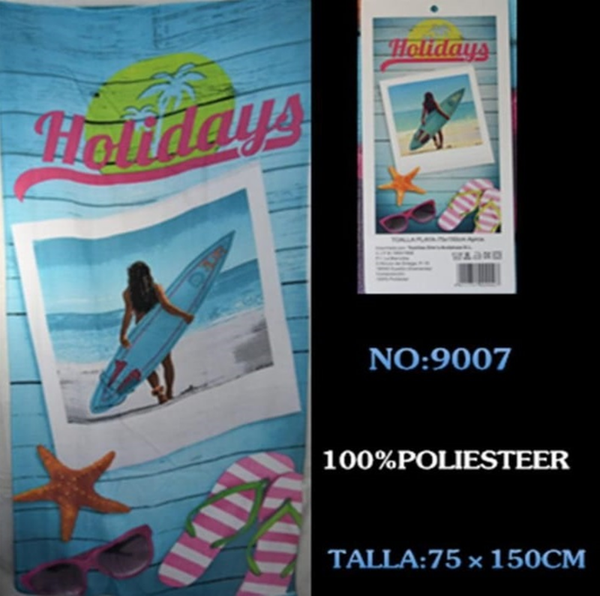 TOALLA PLAYA RECTANGULAR DECORADA 150x75cm