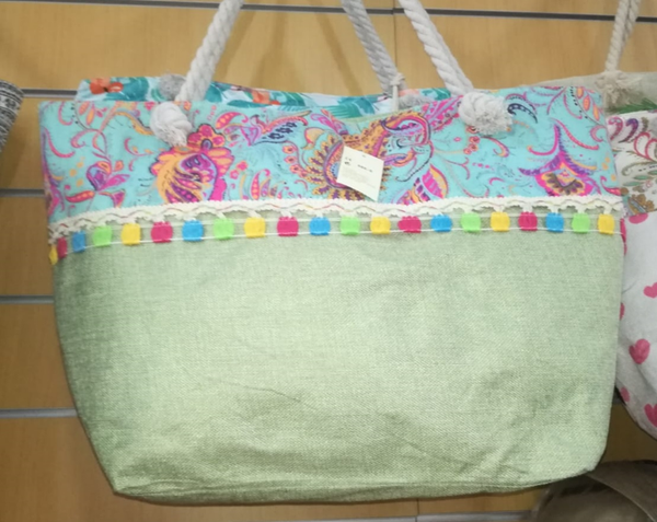 BOLSO PLAYA DECORADO 50x35cm