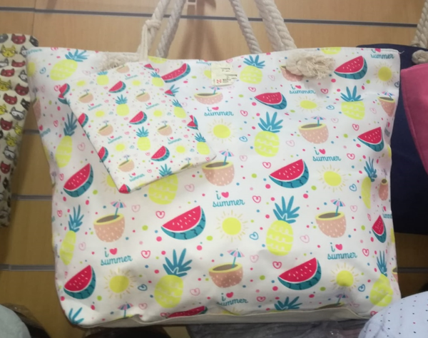 BOLSO PLAYA DECORADO 50x35cm