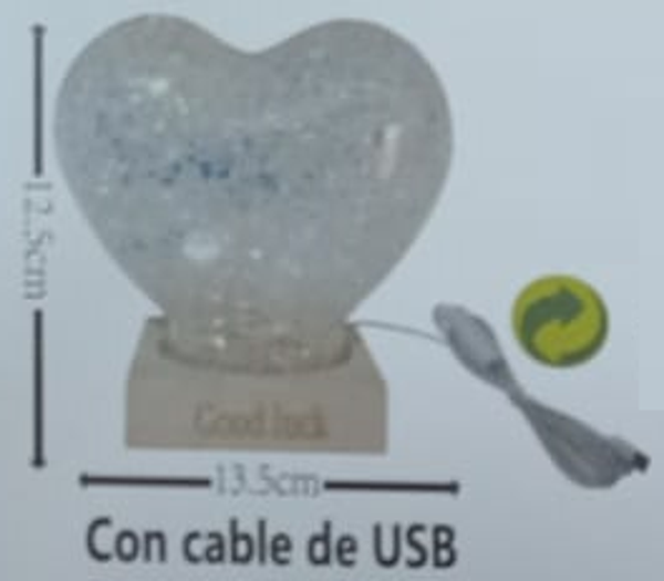 LAMPARA CORAZON BRILLO LED BASE