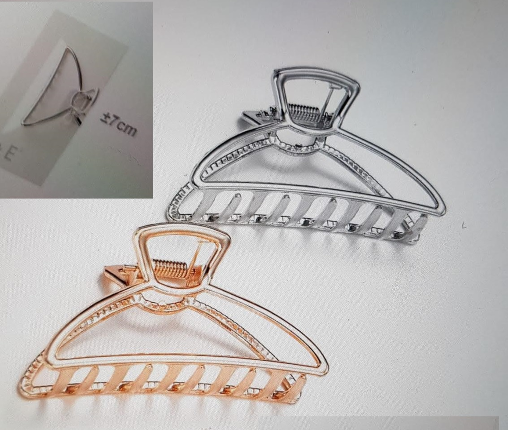 PINZA PELO METALIZADA ORO/PLATA (12)