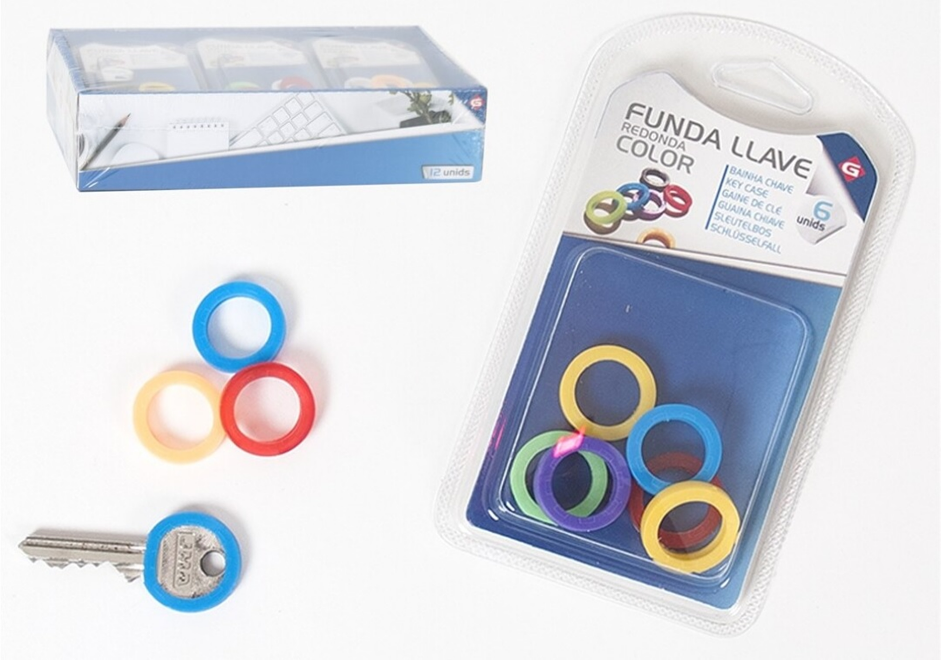 GOMAS COLORES IDENTIFICADOR LLAVES 6ud