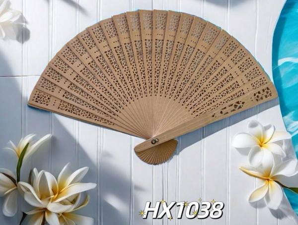 ABANICO 19cm MADERA LISO CALADO (12)