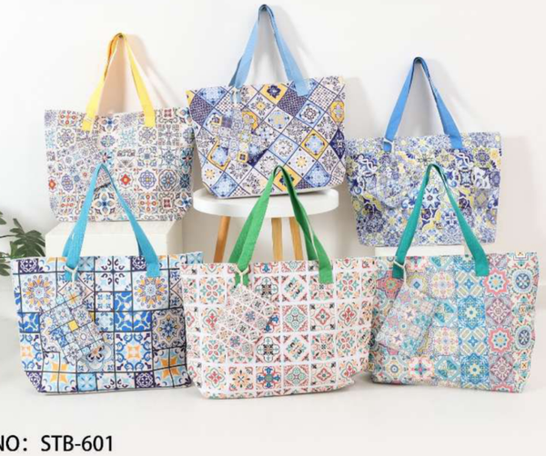 BOLSO PLAYA DECORADO 58x40cm