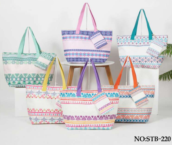 BOLSO PLAYA DECORADO 58x40cm