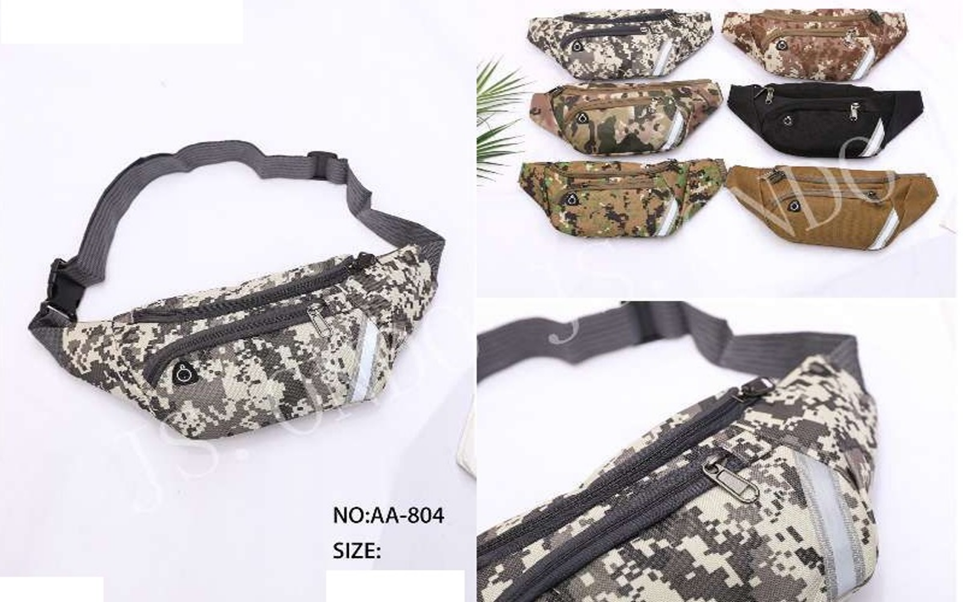 RIÑONERA TELA CAMUFLAJE 2CREMALLERAS