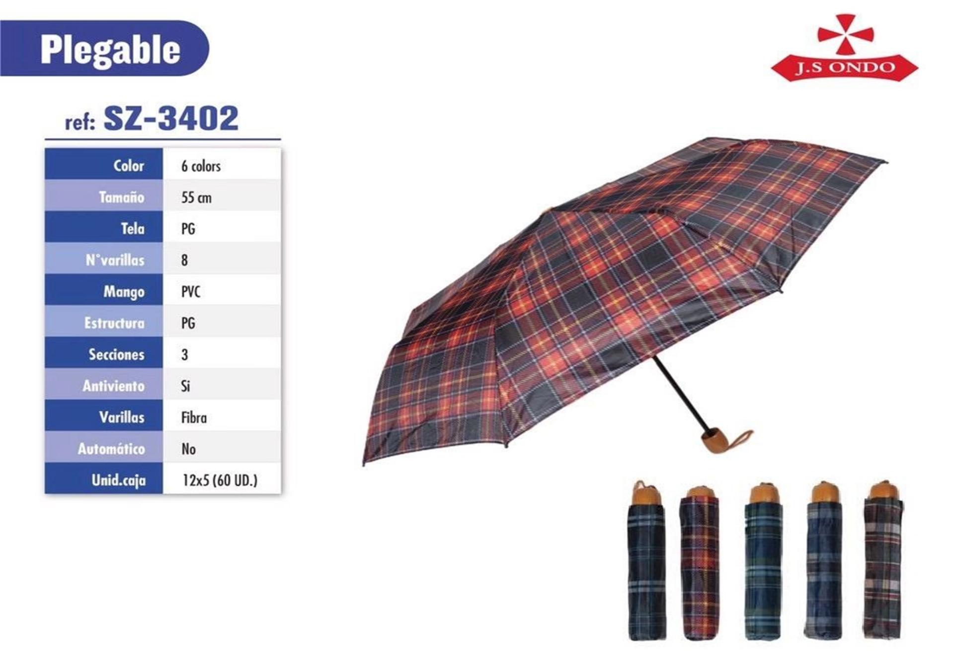 PARAGUAS UNISEX PLEGABLE DECORADO (12)