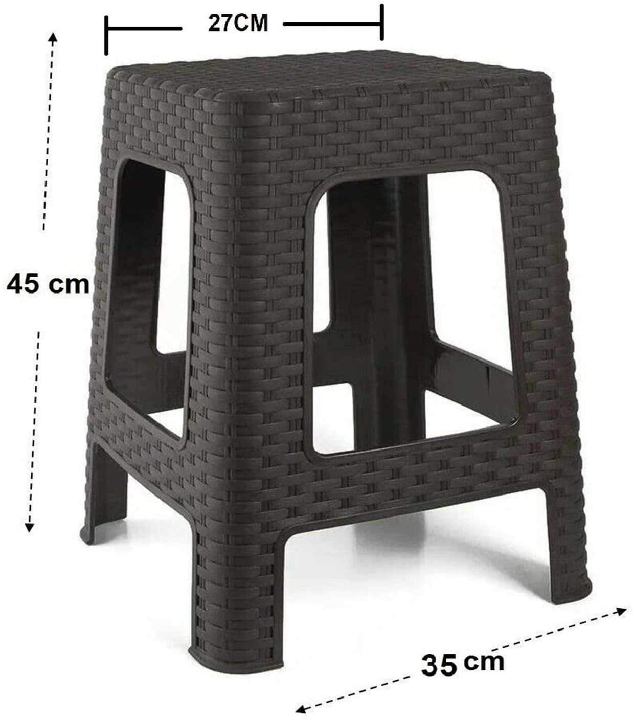 TABURETE PLASTICO RATTAN COLOR