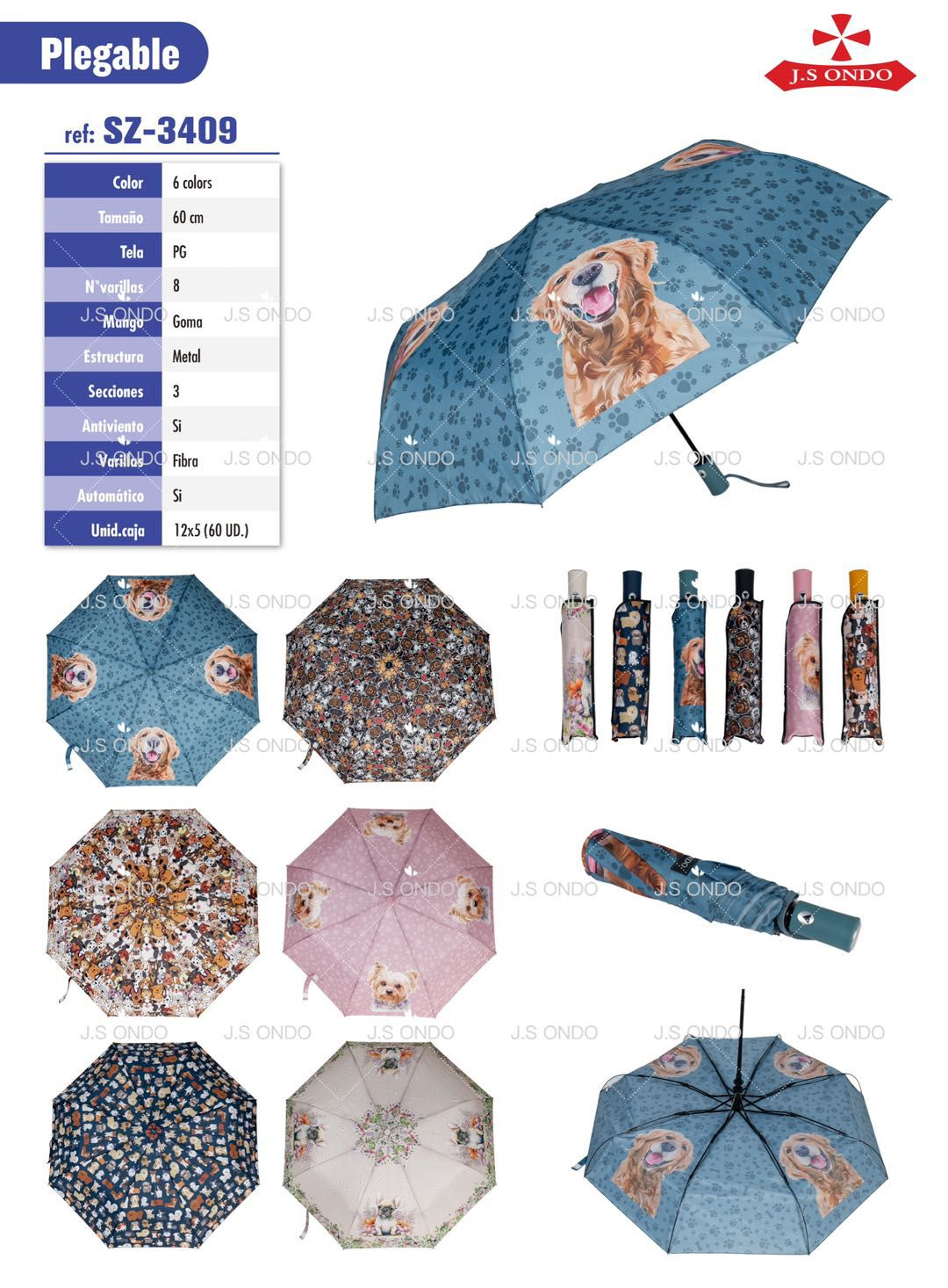 PARAGUAS SRA. PLEGABLE ESTAMPADO