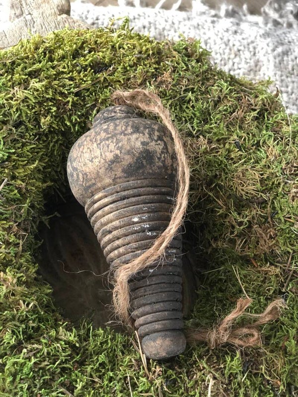 Houten klos met touw