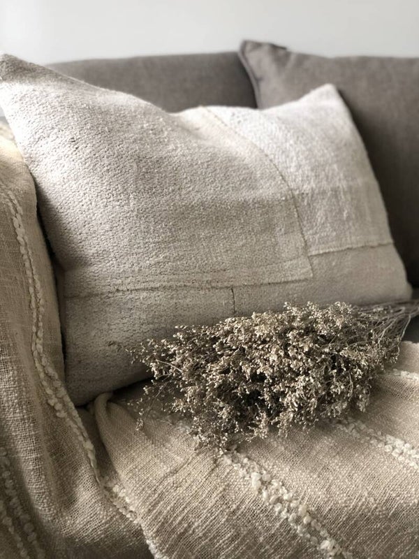 Boro  wit/beige kussen