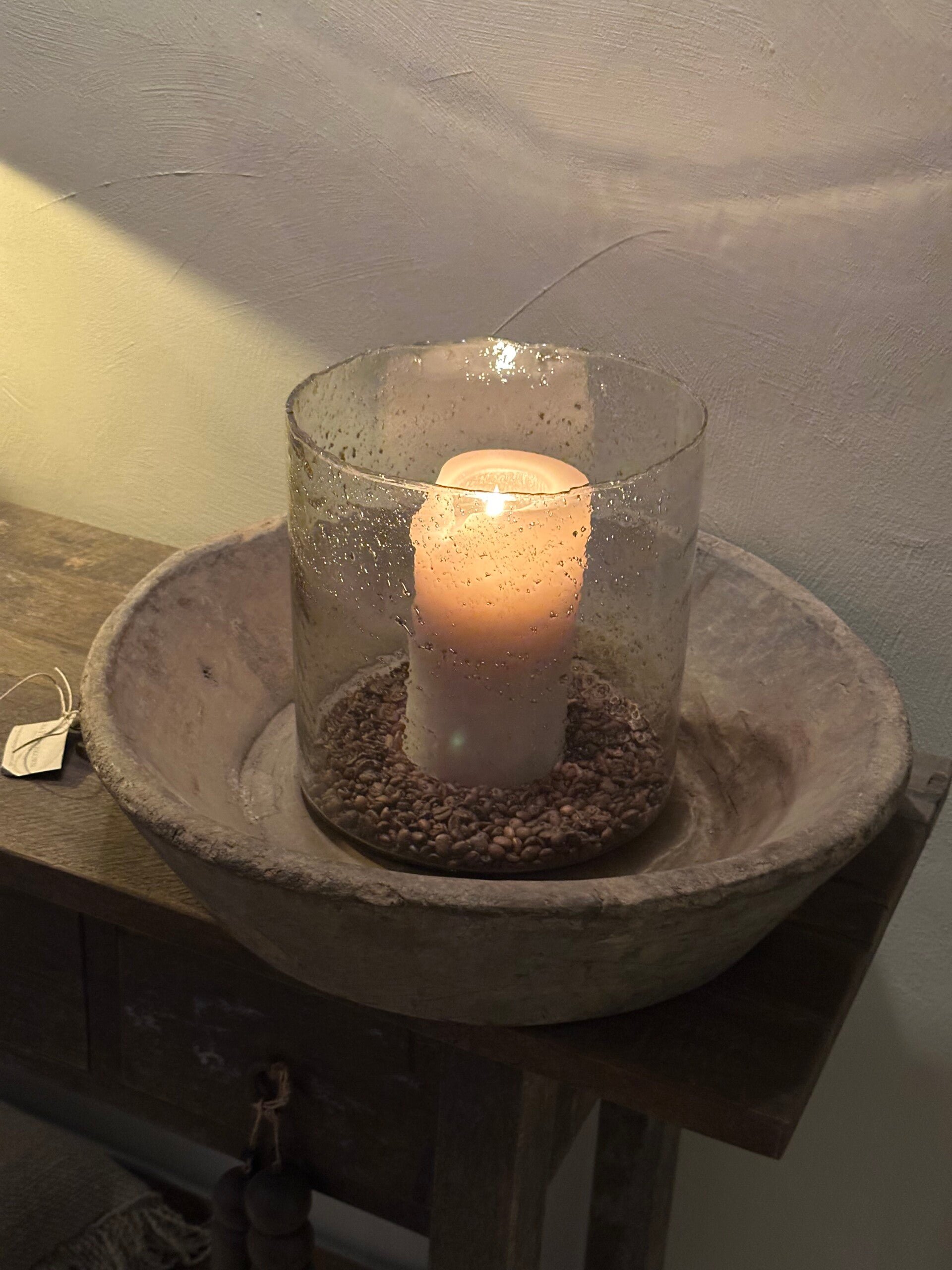 Aura Peeperkorn grote houten schaal met ring