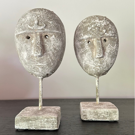 Beton hoofd ornament