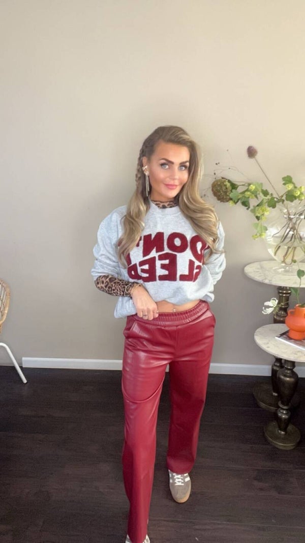 leather pants burgendy