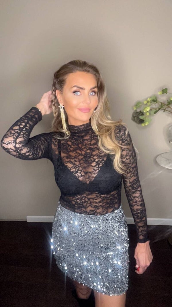 paillette rok zilver