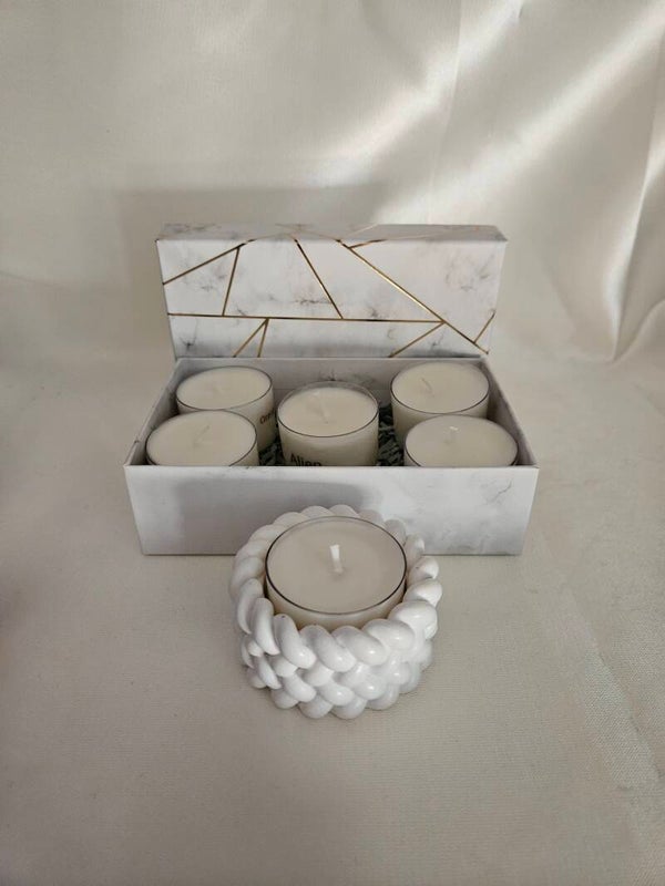 6 Duft-Teelichter in Geschenkbox + Teelichthalter (Box 3)