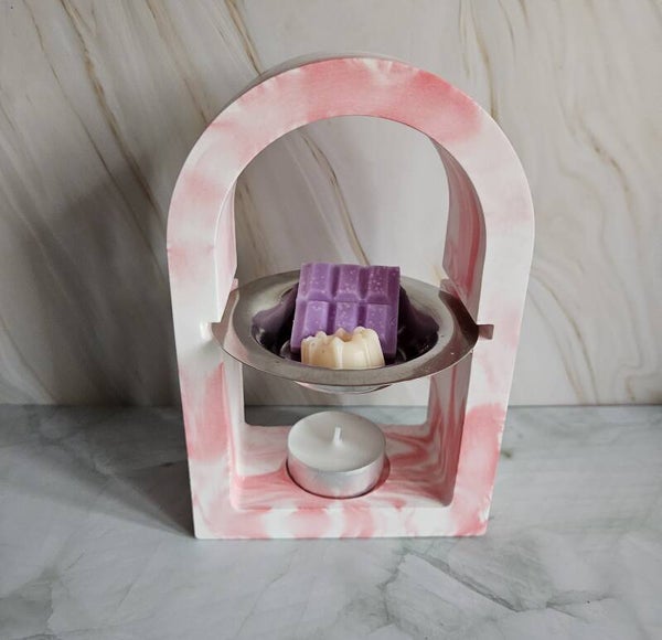 Duftlampe - Bogen - Marmor Rot