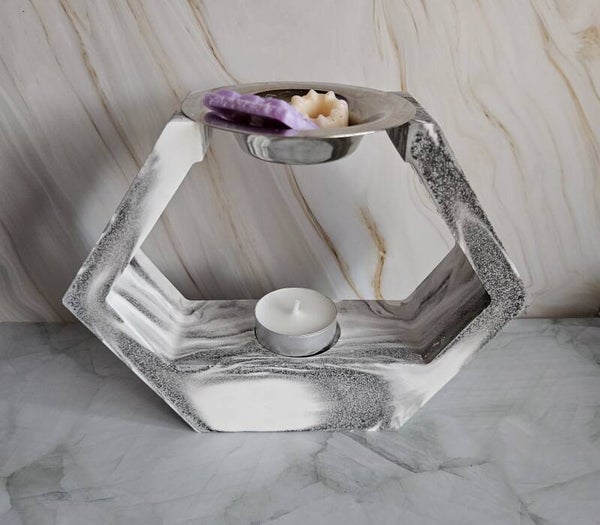 Duftlampe - Hexagon - Marmor Schwarz