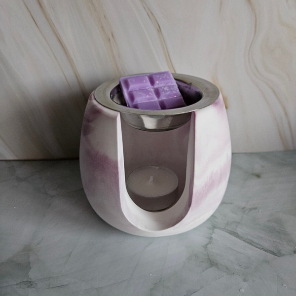 Duftlampe - Bauchig - Marmor Lila